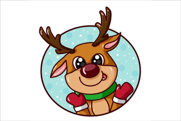 A Cute Deer in the Christmas Theme for Illustrations