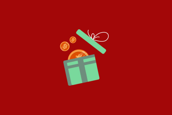Bitcoin Christmas Gift Box Vector Design for Handmade Creations