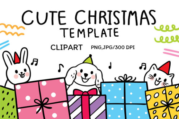 Cartoon Christmas Background Template for Illustrations