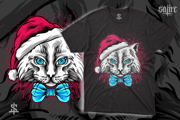 Cat Christmas Illustration for Branding and Marketing