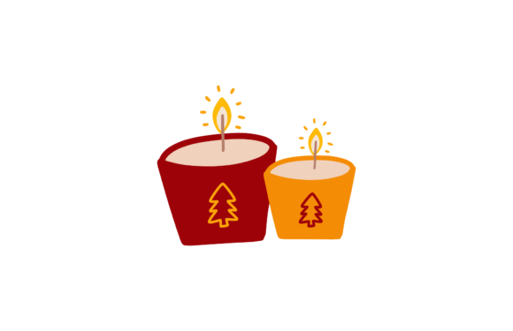 Christmas Candle Celebration Decoration Illustrations