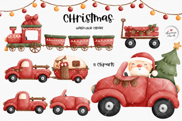 Christmas Car and Truck Clipart for Branding and Marketing