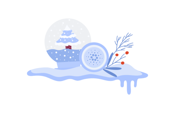 Christmas Cardano Snow Ball Decoration Illustrations