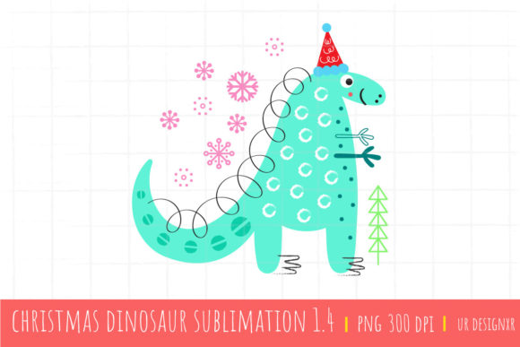 Christmas Dinosaur Sublimation 1.4 Illustrations