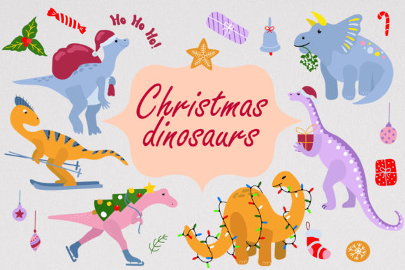 Christmas Dinosaurs SVG Illustrations Review