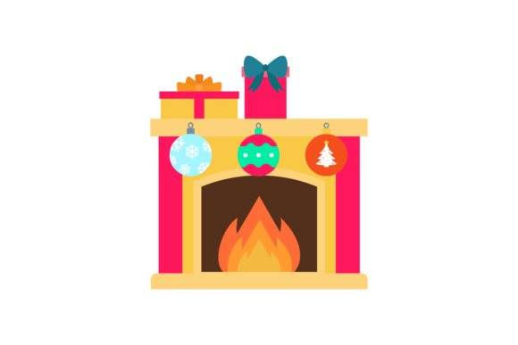 Christmas Fireplace Vector-248 Illustrations for Branding and Marketing