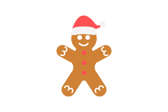 Christmas Gingerbread Man Vector-165 for Seasonal Illustrations