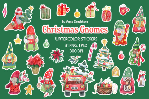 Christmas Gnomes Watercolor Stickers Review
