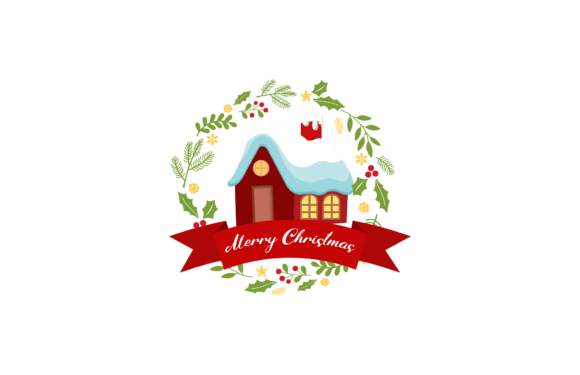 Christmas House Decoration Design Illustrations for Branding