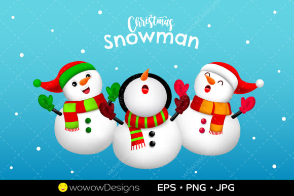 Christmas Snowman Clipart Graphic for Branding and Marketing