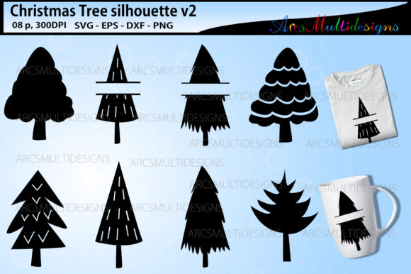 Christmas Tree Silhouette Bundle for Editorial Design