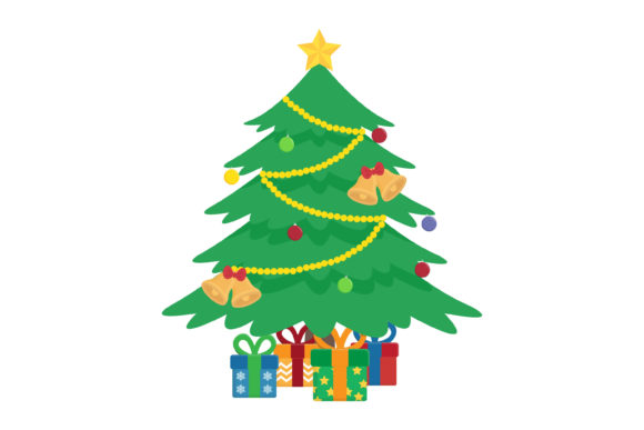 Christmas Tree Vector-6 Illustrations for Holiday Content