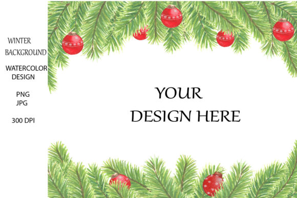 Christmas Watercolor Background Mockup for Illustrations