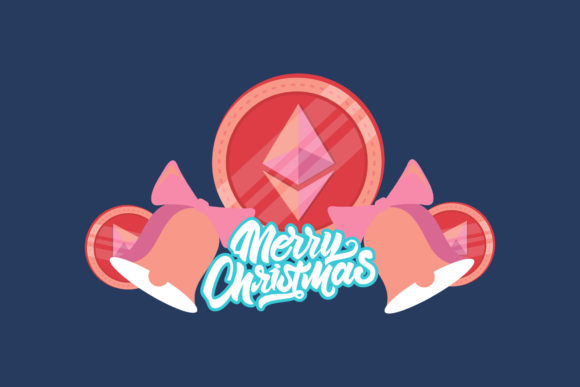 Cryptocurrency Christmas Twin Bells Art Illustrations