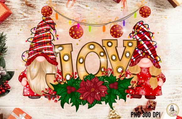 Gnomes Christmas Cute Joy Sublimation Illustrations