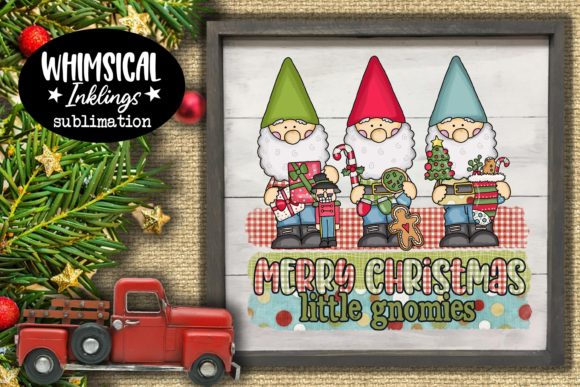 Merry Christmas Little Gnomies Illustrations