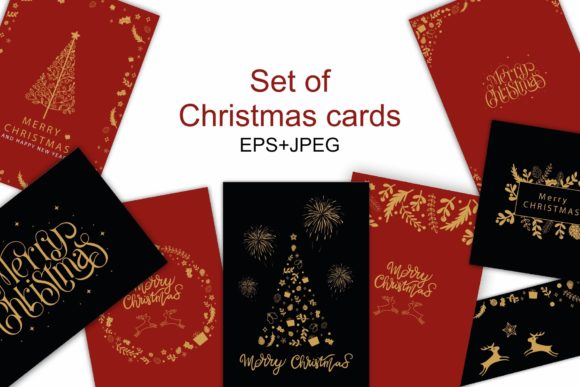 Set of Christmas Cards Illustrations for Branding and Marketing