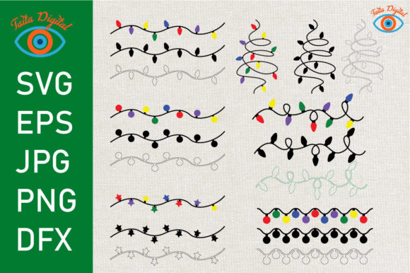 Silhouette Christmas Lights Svg Bundle for Illustrations