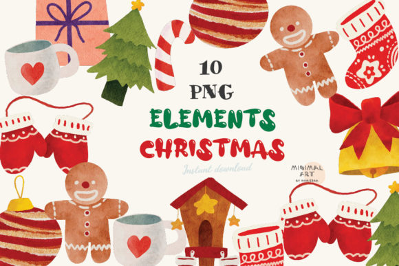 Testing 10 Elements Watercolor Christmas Png for Embroidery